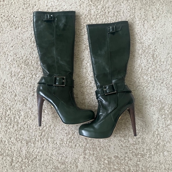 L.A.M.B. Gwen Stefani Vincent Platform Boots Dark Green Size 8 NEW - Picture 11 of 16